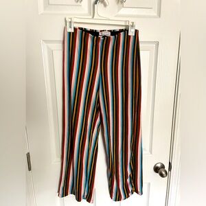 Wide leg, multi color striped pants from Urban Outfitters